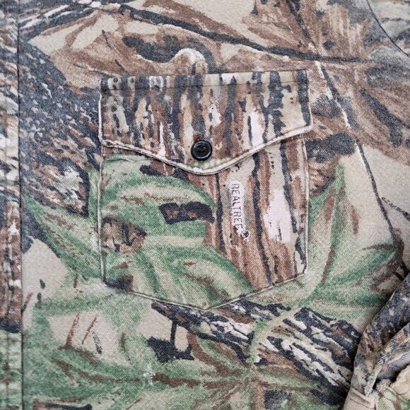 Vintage 80s Realtree Camo Button Shirt XL/2XL 26x29 Baggy - Picture 4 of 10